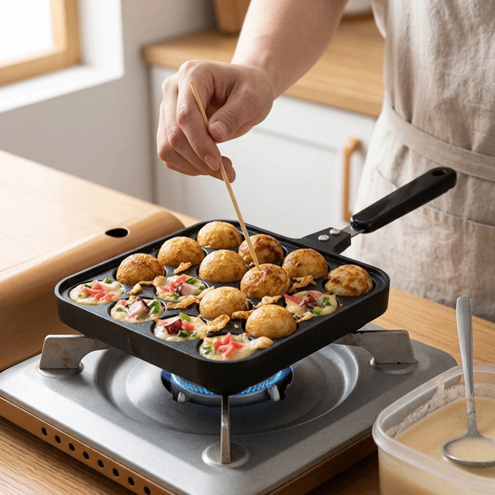 Takoyaki Pan Cast - Padella per Takoyaki a 16 Fori