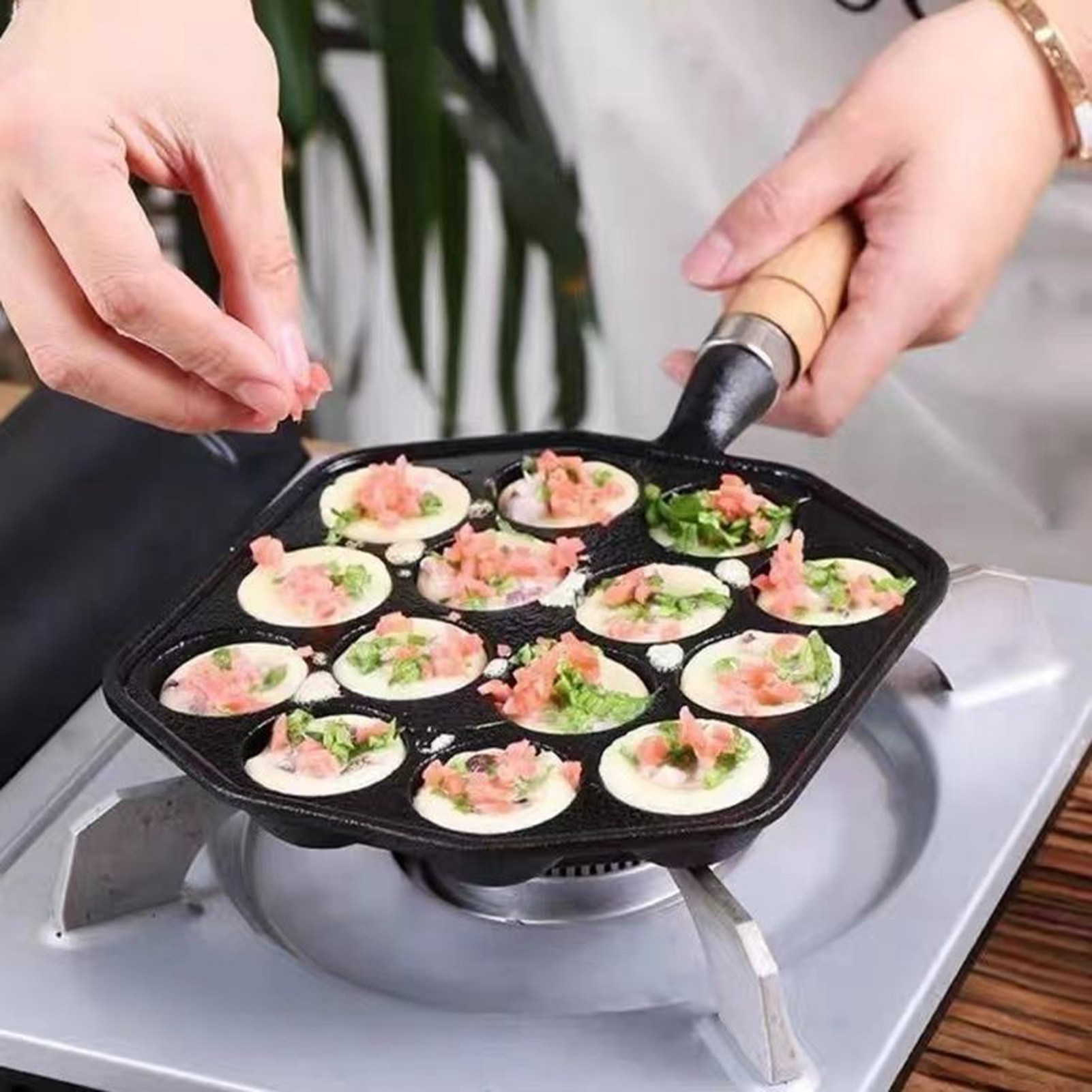 Takoyaki Pan Cast - Takoyaki Grill Pan Facile da pulire